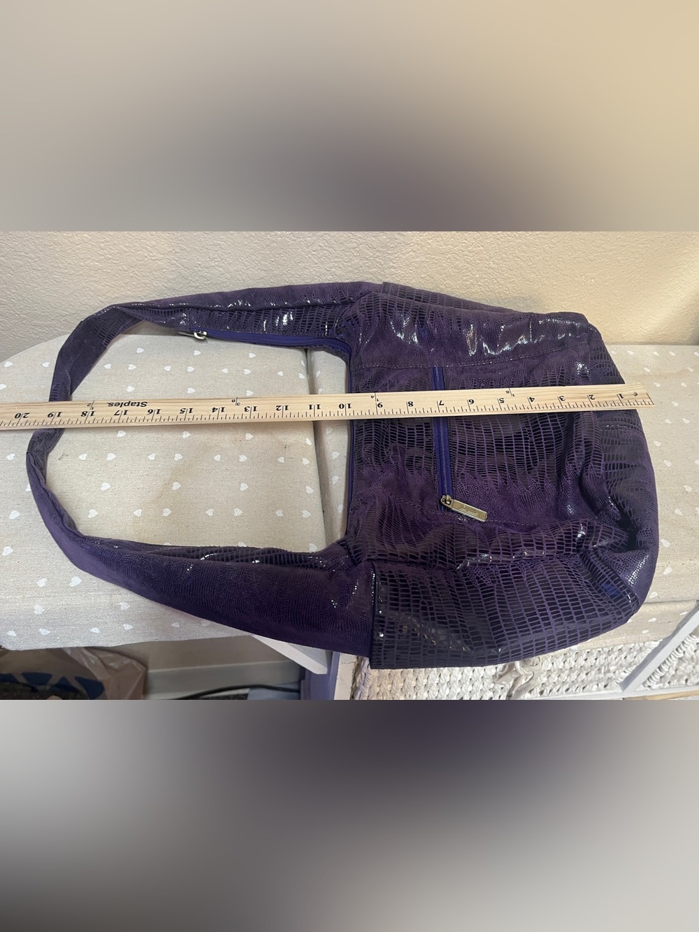 Pinky Purple Textured Hobo Bag - Picture 11 of 11